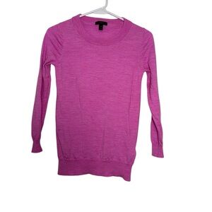 J. Crew Pink Crew Neck Marino Wool Sweater